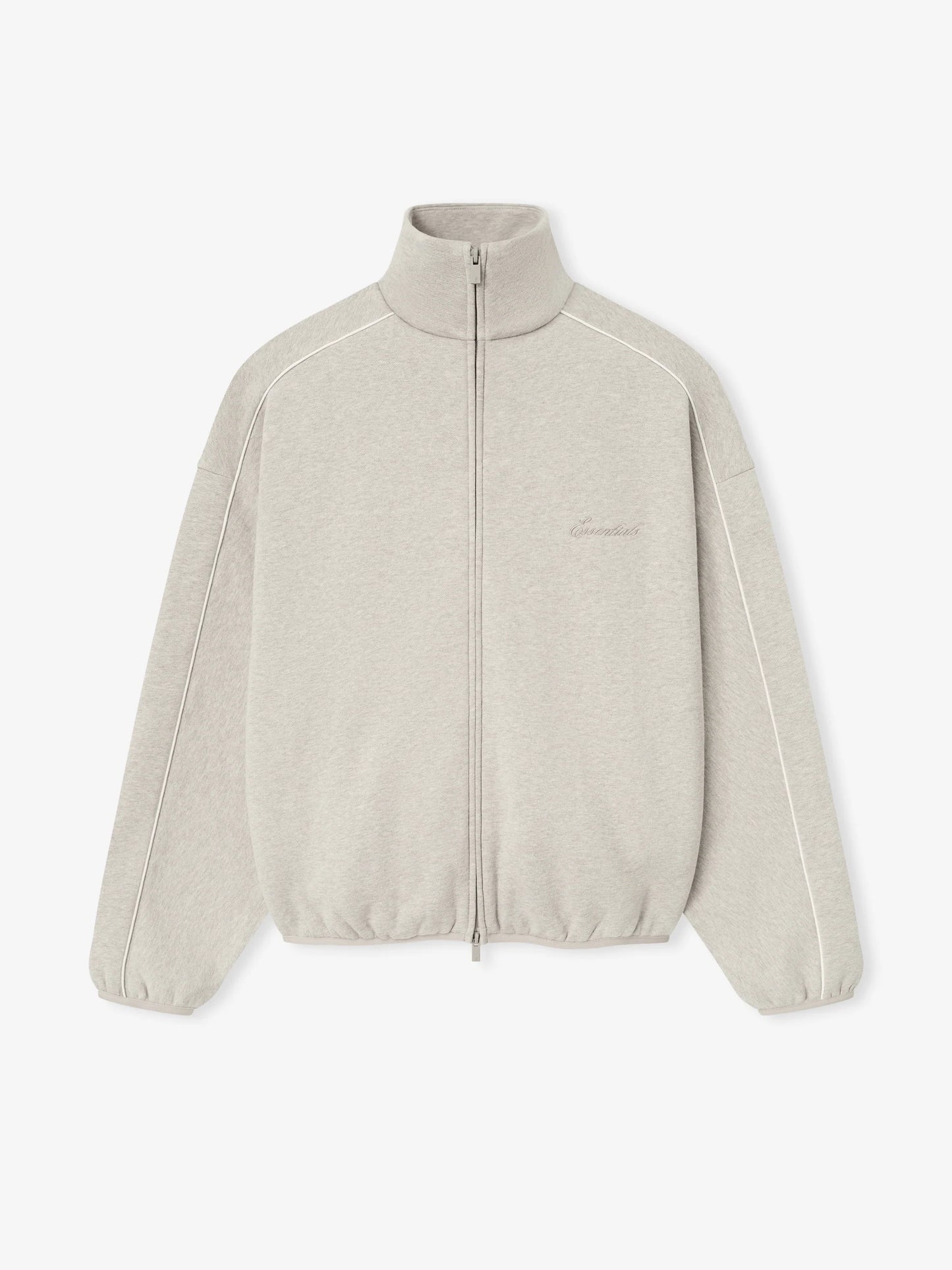 ESSENTIALS Modern Fleece Track Jacket With Piping