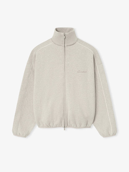 ESSENTIALS Modern Fleece Track Jacket With Piping