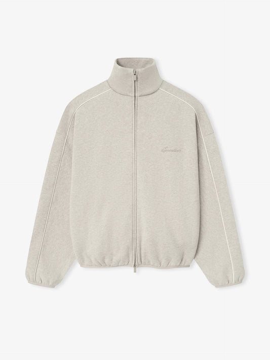 ESSENTIALS Modern Fleece Track Jacket With Piping